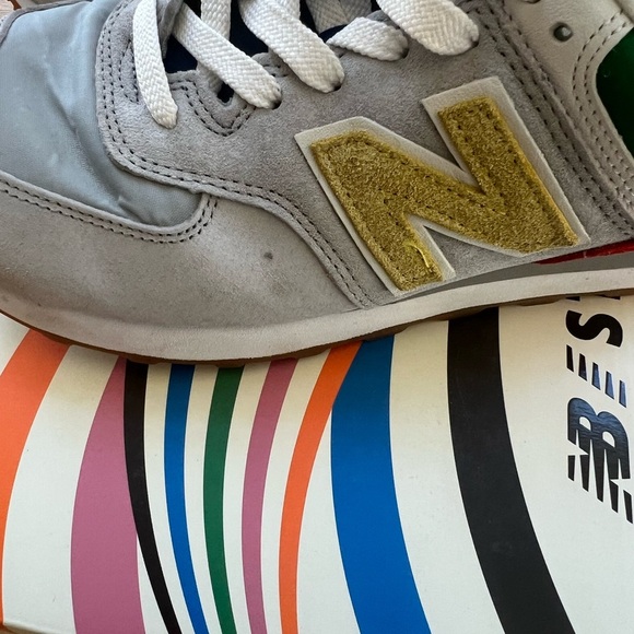 Men’s New BalancexStaud 574 Rain Cloud Team Red Sneaker - Picture 16 of 16